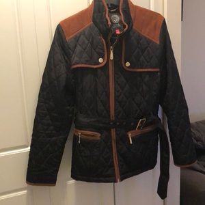 Vince Camino fall pleated and shade jacket w/ belt